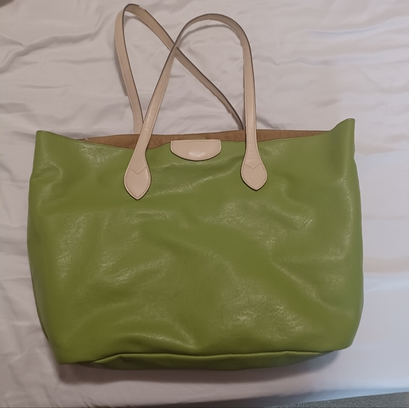 4/$80 Large Green Tote Bag With Removable Floral Insert - Picture 1 of 11